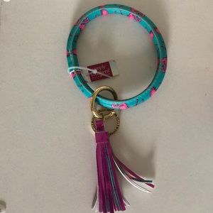 Simply southern flaming ring key chain